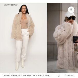 Jluxlabel Cropped Manhattan Beige Faux Fur Coat